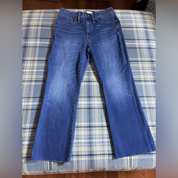 Madewell Cali demi boot jeans medium wash raw hem - Picture 1 of 12